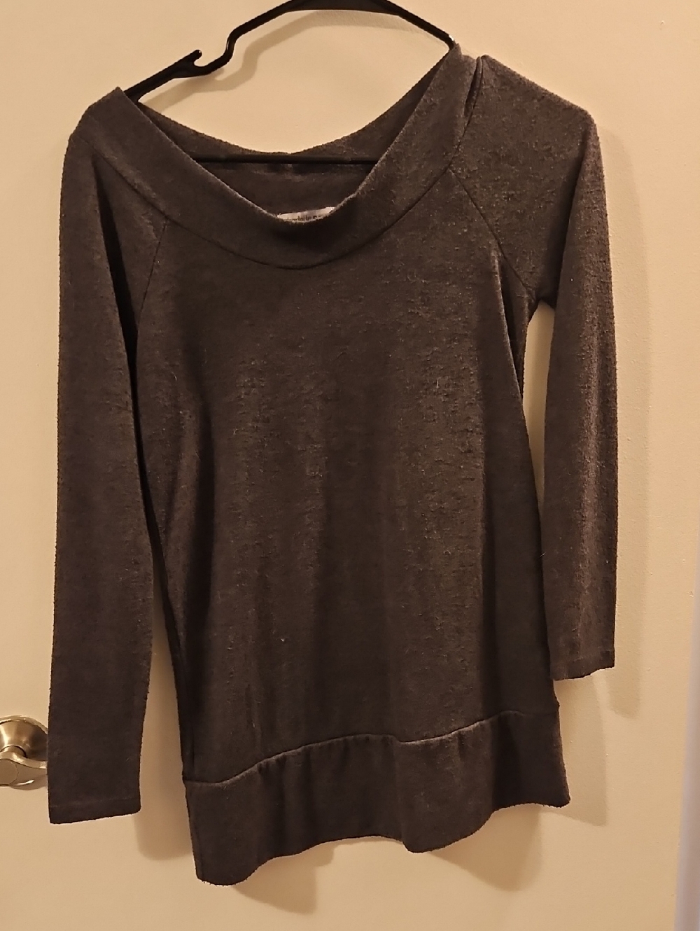 Charlotte Russe Dark Gray Off-Shoulder Knit Top
